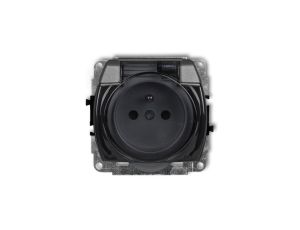 TREND Gniazdo bryzgoszczelne z/u (klapka dymna) grafitowy 11GPB-1zdp