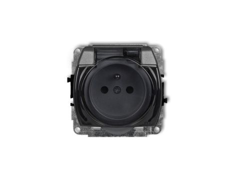 TREND Gniazdo bryzgoszczelne z/u (klapka dymna) grafitowy 11GPB-1zdp