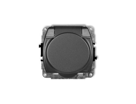 TREND Gniazdo bryzgoszczelne z/u SCHUKO (klapka brązowy metalik) grafitowy 11GPB-1sp