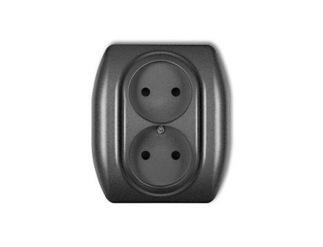 TREND Gniazdo podwójne b/u grafitowy 11GP-2p
