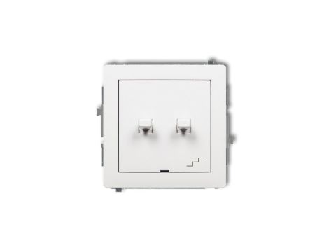 DECO Łącznik podwójny schodowy w stylu amerykańskim biały DWPUS-33