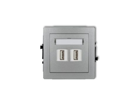 DECO Gniazdo podwójne 2xUSB-AA 3.0 srebrny metalik 7DGUSB-6