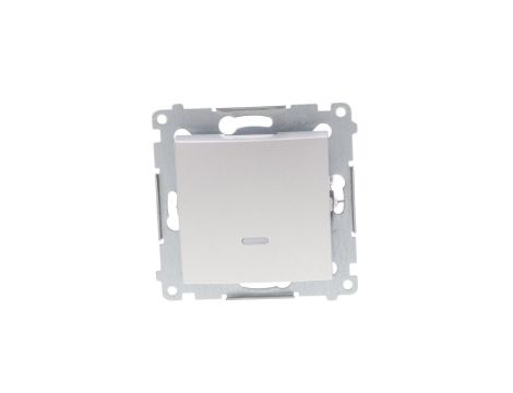 Simon 54 Łącznik jednobiegunowy z sygnalizacją załączenia, szybkozłącza, srebrny mat DW1ZL.01/43