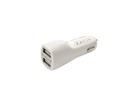 Ładowarka samochodowa 2xUSB 2,1A biała CLT724