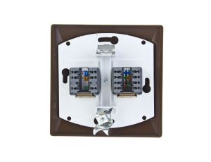 AKCENT Gniazdo teleinformatyczne RJ45 + RJ11 brązowe GPKT-A/K/24