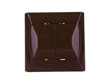 AKCENT Łącznik schodowy podwójny z podświetleniem brązowy ŁP-10AS/24