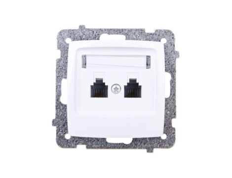 KARO Gniazdo telefoniczne podwójne RJ11 niezależne białe GPT-2SN/m/00