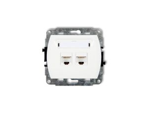 TREND Gniazda komputerowe podwójne 2xRJ45, kat. 6, ekranowane, 8-stykowy biały GK-6