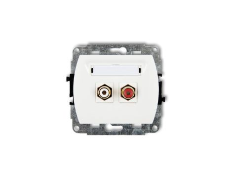 TREND Gniazdo podwójne RCA (typu cinch - biały i czerwony, pozłacany) biały GRCA-2