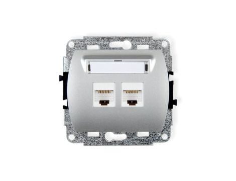 TREND Gniazda komputerowe podwójne 2xRJ45, kat. 5e, 8-stykowy srebrny 5GK-2