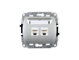 TREND Gniazda komputerowe podwójne 2xRJ45, kat. 6, 8-stykowy srebrny 5GK-4