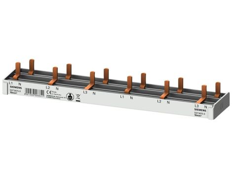 Szyna łączeniowa 3P+N 10mm2 sztyftowa 12 modułowa dla 6x (AFDD 5SM6 + 6x 5SV1 / 5SL60) pełna izolacja 5ST3675-0