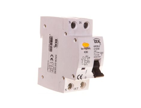 Wyłącznik różnicowo-nadprądowy 2P C 10A 0,03A typ AC KRO6-2/C10/30 23215