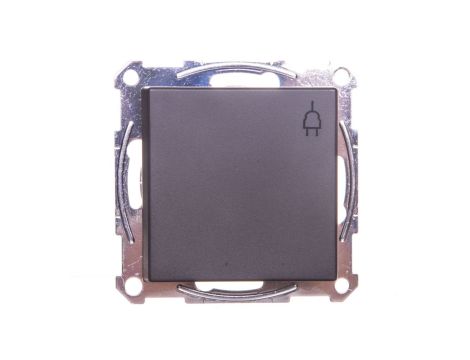 Merten System M Gniazdo pojedyncze Schuko 16A IP20 z klapką antracyt MTN2311-0414