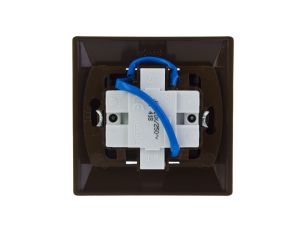 AKCENT Łącznik schodowy + pojedynczy z podświetleniem brązowy ŁP-9AS/24