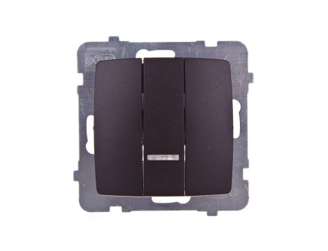 KARO Łącznik potrójny z podświetleniem czekoladowy metalik ŁP-13SS/m/40