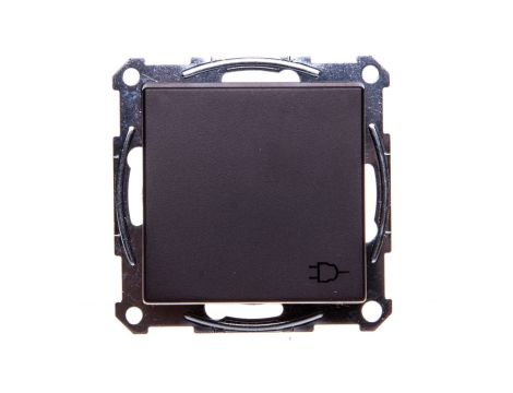 Merten System M Gniazdo pojedyncze Schuko 16A IP20 z przesłonami i klapką antracyt MTN2310-0414