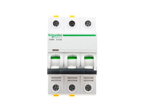 Wyłącznik nadprądowy 3P D 0,5A 6kA AC iC60N-D0,5-3 A9F05370