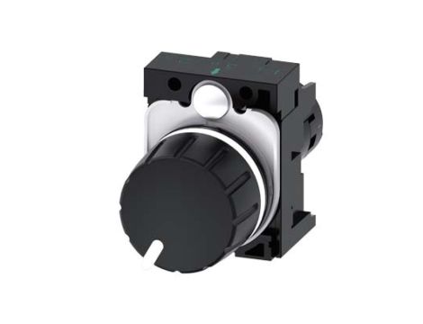 Potencjometr kompaktowy 22mm 4,7kOhm 1W IP69(K) tworzywo czarna gałka z uchwytem przył śrub SIRIUS ACT 3SU1200-2PR10-1AA0