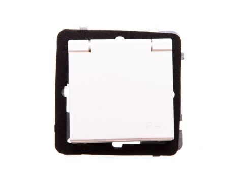 SONATA Gniazdo bryzgoszczelne z/u IP44 z przesłonami klapka ecru GPH-1RZP/m/27/w