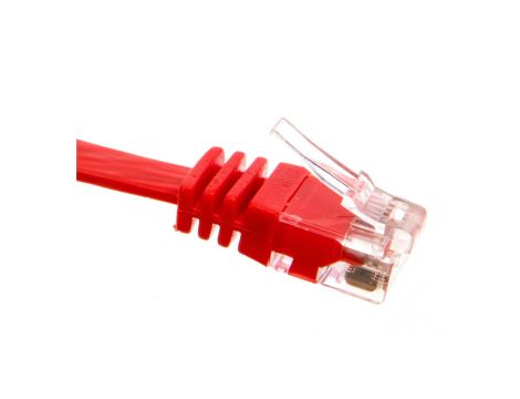 Kabel krosowy płaski patchcord U/UTP kat.6 czerwony 2m 96412