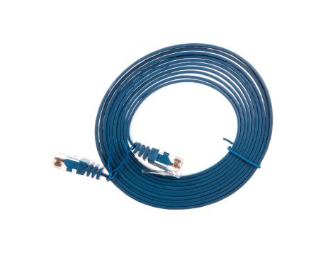 Kabel krosowy płaski patchcord U/UTP kat.6 niebieski 2m 96413