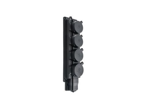 Listwa /rozgałęźnik/ do przedłużacza 4-gniazda z/u Schuko gumowe czarne IP44 D.3159/4-S