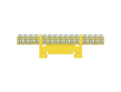 Listwa zaciskowa niska na szynę 15-torowa żółta TH35 E.4054
