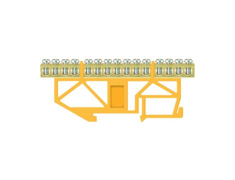 Listwa zaciskowa wysoka na szynę 15-torowa żółta TH35 E.4057