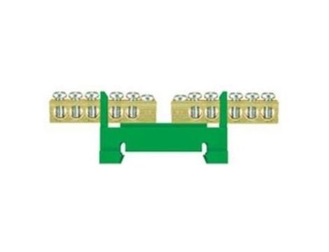 Listwa zaciskowa niska na szynę 2x5-torowa dzielona zielona TH35 E.4130