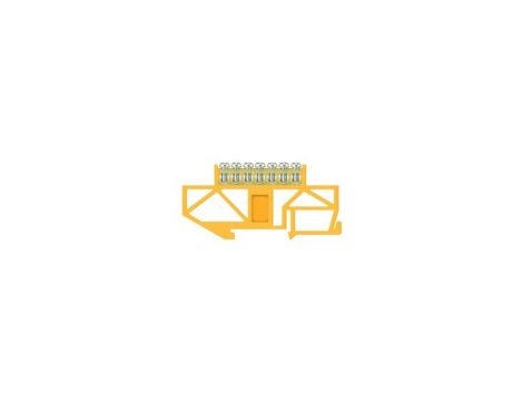 Listwa zaciskowa wysoka na szynę 7-torowa żółta TH35 E.4055