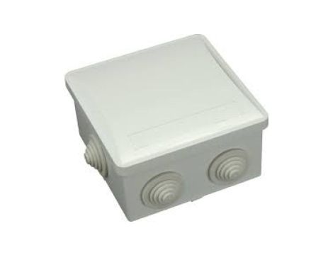 Puszka n/t hermetyczna 80x80x40 klik 6 dławików IP44 szara S-BOX 036O