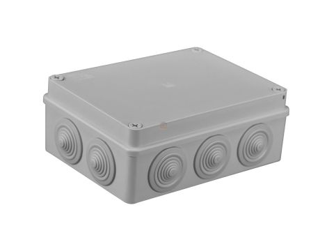 Puszka n/t hermetyczna 190x140x70 10 dławików IP65 szara S-BOX 406