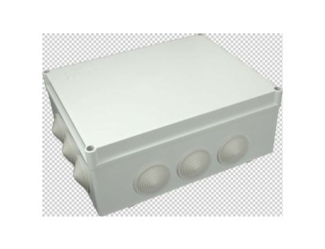 Puszka n/t hermetyczna 300x220x120 12 dławików IP65 szara S-BOX 606