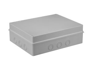Puszka n/t hermetyczna 380x300x120 12 osłabień IP65 szara S-BOX 716