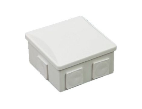 Puszka n/t hermetyczna 80x80x40 klik 6 dławików(kwadrat) IP44 biała S-BOX 036B