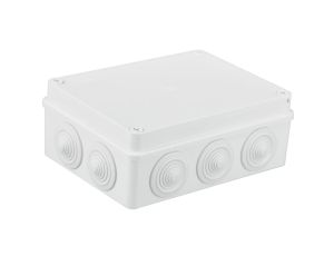 Puszka n/t hermetyczna 190x140x70 10 dławików IP65 biała S-BOX 406B