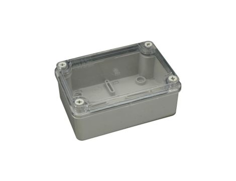 Puszka n/t hermetyczna 120x80x50 bez dławików IP65 pokrywa przezroczysta S-BOX 216-P