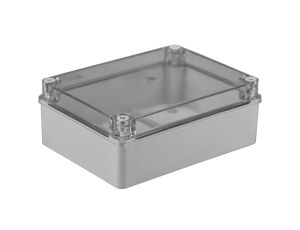 Puszka n/t hermetyczna 190x140x70 bez dławików IP65 pokrywa przezroczysta S-BOX 416-P