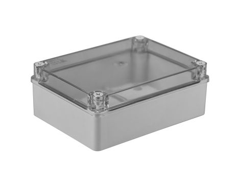 Puszka n/t hermetyczna 190x140x70 bez dławików IP65 pokrywa przezroczysta S-BOX 416-P
