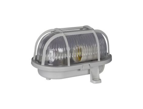 Oprawa kanałowa OWAL 60 E27 z siatką plastik IP44 szara D.3151S