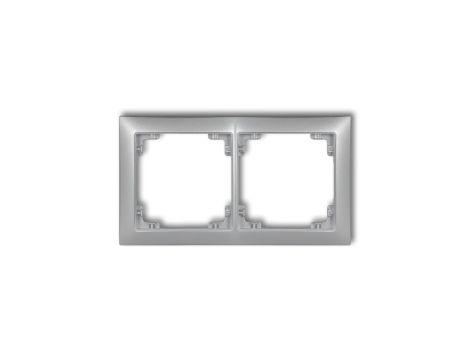 DECO Ramka uniwersalna podwójna z tworzywa DECO Soft srebrny metalik 7DRSO-2