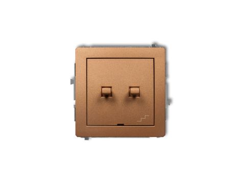 DECO Łącznik podwójny schodowy w stylu amerykańskim złoty metalik 8DWPUS-33