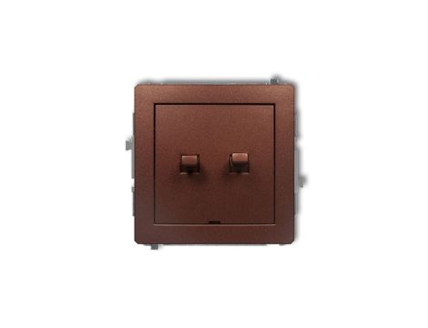 DECO Przycisk dwubiegunowy (dwa klawisze bez piktogramów, osobne zasilanie) w stylu amerykańskim brązowy metalik 9DW