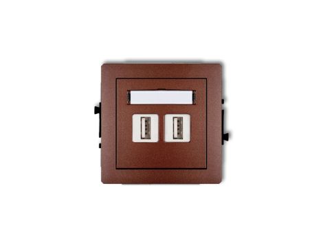 DECO Gniazdo podwójne 2xUSB-AA 3.0 brązowy metalik 9DGUSB-6