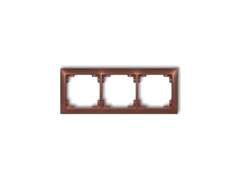 DECO Ramka uniwersalna potrójna z tworzywa DECO Soft brązowy metalik 9DRSO-3
