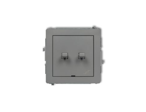 DECO Łącznik jednobiegunowy ze schodowym (osobne zasilanie) w stylu amerykańskim szary mat 27DWPUS-10.2