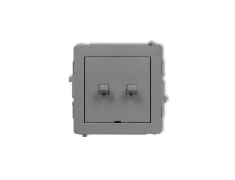 DECO Przycisk dwubiegunowy (dwa klawisze bez piktogramów, osobne zasilanie) w stylu amerykańskim szary mat 27DWPUS-4