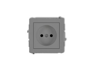 DECO Gniazdo pojedyncze b/u szary mat 27DGP-1p