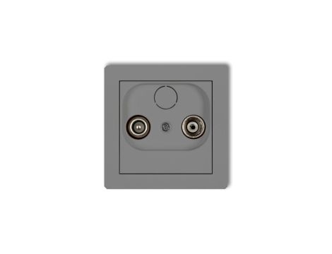 DECO Gniazdo antenowe RTV końcowe w szeregu gniazd przelotowych 6dB szary mat 27DG6K